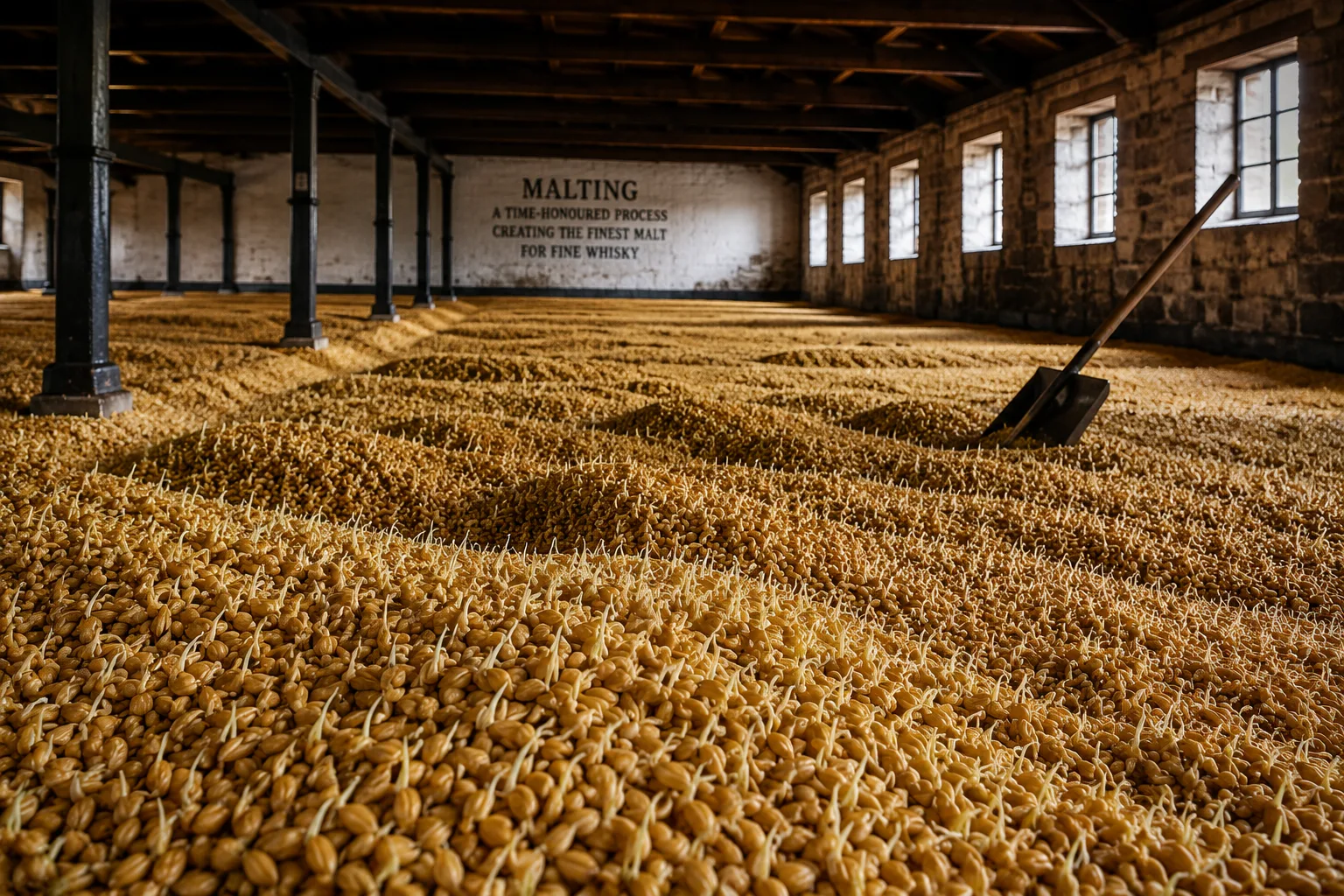 Malting barley during whisky production