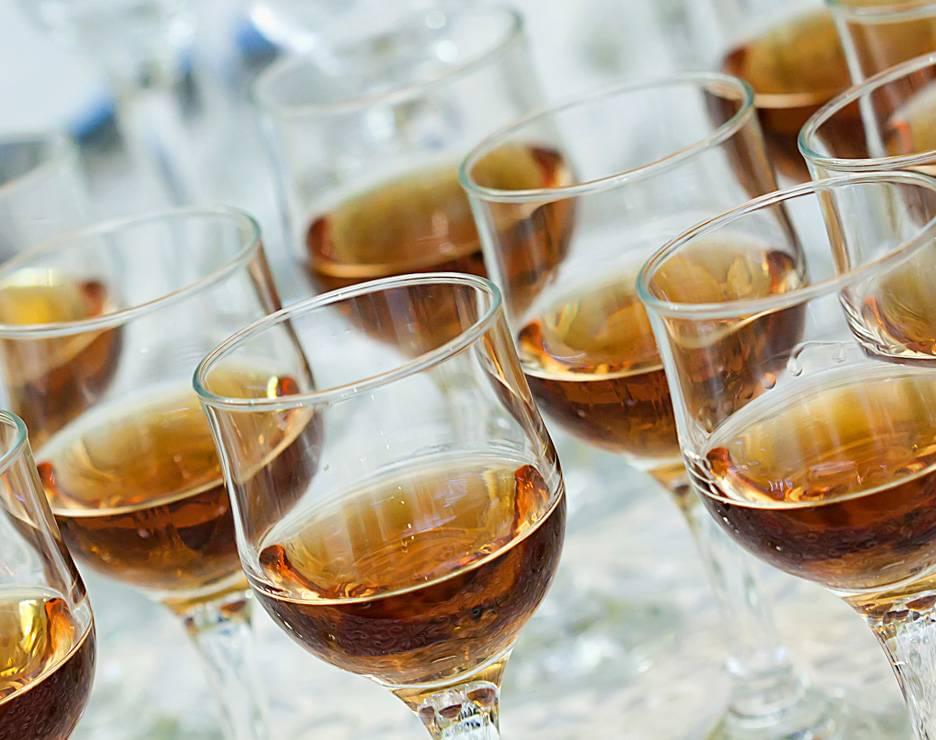 array of sample glasses